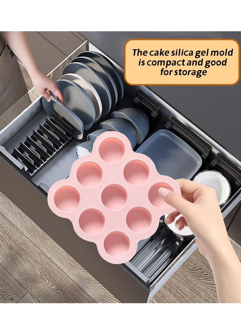 Silicone Air Fryer Egg Pan Set - Non-Stick Baking Muffin/Cupcake Pan for Hamburger, Fried Egg, Tart & Dessert - Reusable, 2 Pcs - Image 5