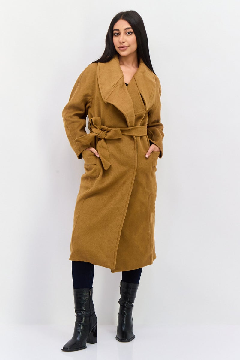 VERO MODA Women Solid Trench Coat, Brown  - Image 1