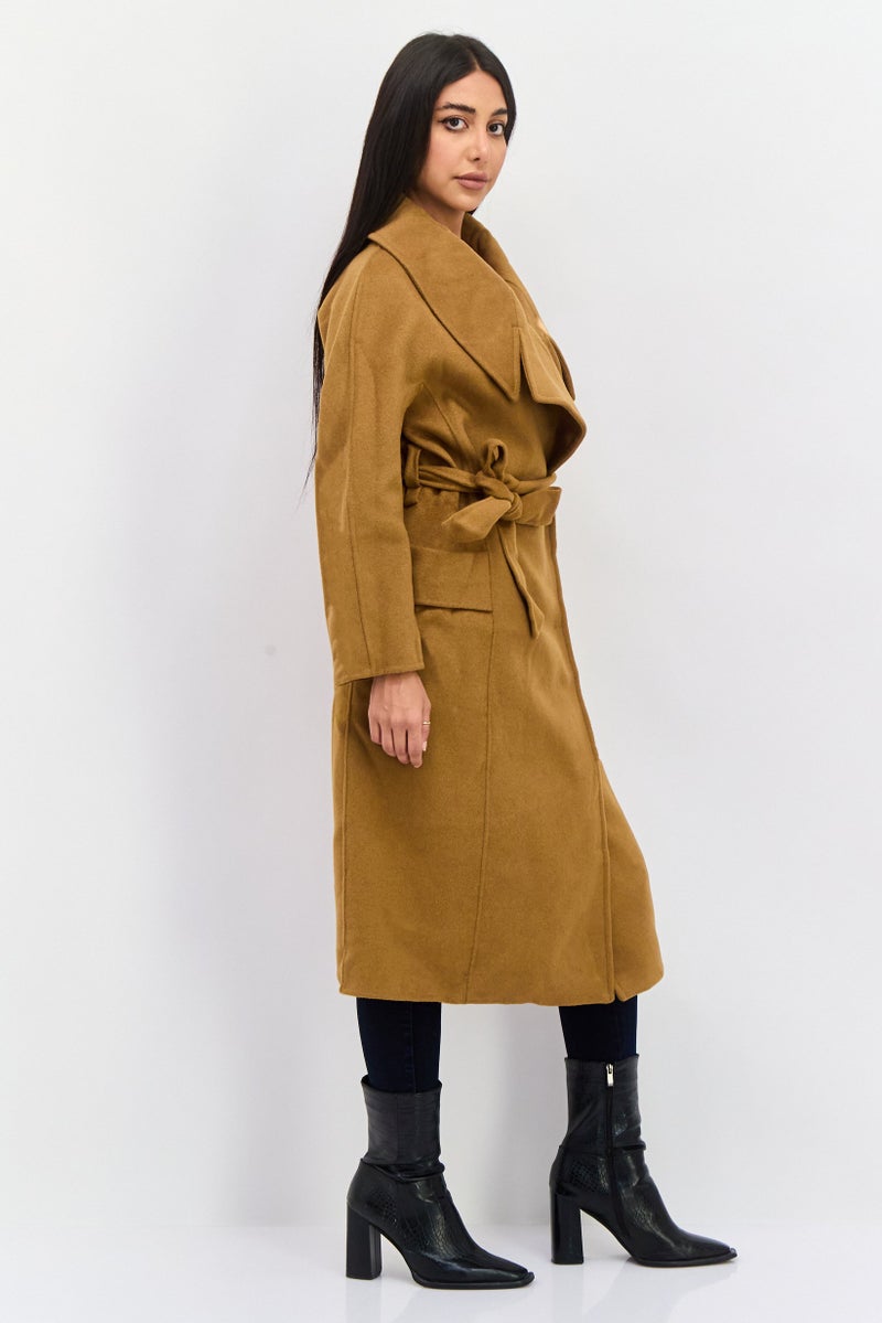 VERO MODA Women Solid Trench Coat, Brown  - Image 3