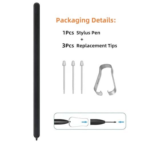 Bimahoo Z Fold 6 S Pen Fold Edition Replacement Compatible with Samsung Galaxy Z Fold 6 / Fold 5 Phone Only with 3 pcs Pen Tips (Black) - Image 3