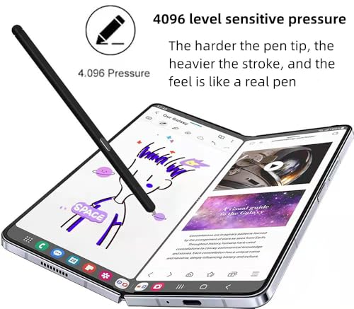Bimahoo Z Fold 6 S Pen Fold Edition Replacement Compatible with Samsung Galaxy Z Fold 6 / Fold 5 Phone Only with 3 pcs Pen Tips (Black) - Image 5