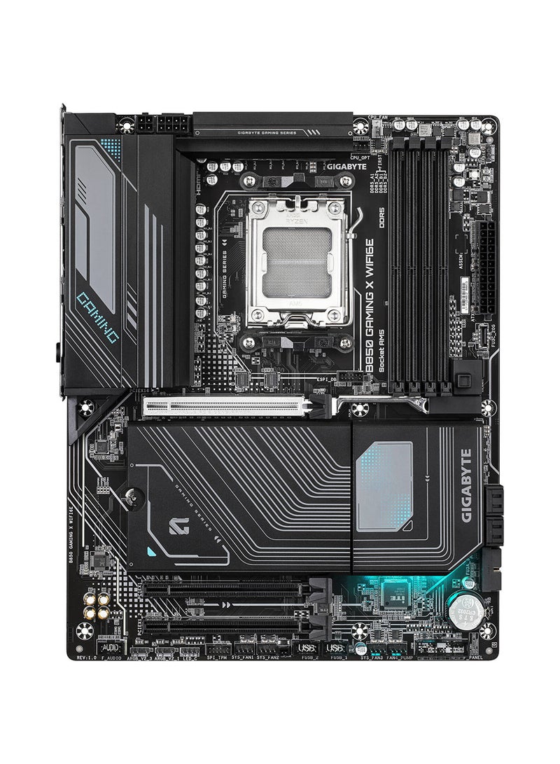 جيجابايت لوحة أم B850 GAMING X Wi-Fi6E AM5 ATX، شريحة AMD B850، 4x DDR5 DIMM، ذاكرة قصوى تصل إلى 256GB، 1 x PCIe 5.0 x16، 3 x M.2، واي فاي وبلوتوث، B850-GAMING-X-Wi-Fi6E - Image 2