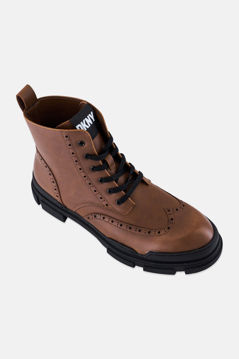 DKNY Men Wingtip Oxford Ankle Boots, Brown - Image 1
