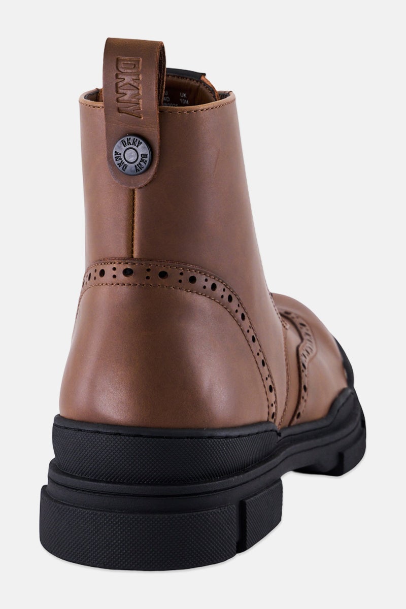 DKNY Men Wingtip Oxford Ankle Boots, Brown - Image 3