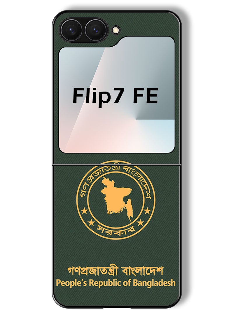 Theodor Case Compatible with Samsung Galaxy Z Flip 7 FE 6.7 Inch Protection Shockproof Bumper Cover Bangladesh Passport - Image 1