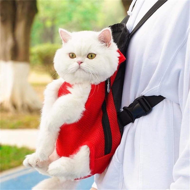 Azonee Foldable Pet Carrier Backpack Small Apricot, Adjustable Legs-Out Front Dog Cat Carrier for Traveling, Hiking, Camping – Lightweight Hands-Free Backpack for Pets up to 8LB, Back Length 9.8", Chest 15.7" Upgraded quality - Image 3