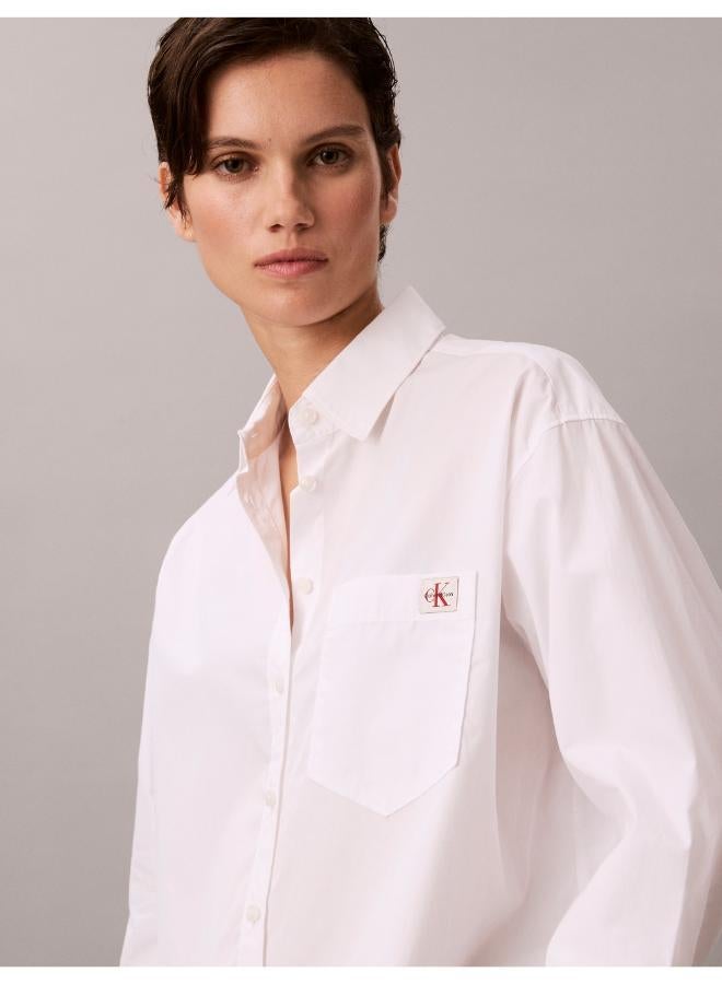 Calvin Klein Jeans Woven Monologo Poplin Button-Down Shirt - Image 4