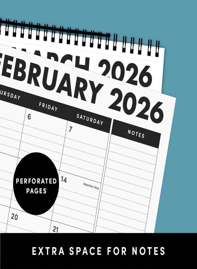 PAPERAGE 2026 Calendar, 12 Months (January 2026 - December 2026), Medium (11.5 in x 14.75 in), Minimalist Wall and Desk Calendar with Monthly Views, Yearly Plans & Notes Section - Raspberry - Image 4