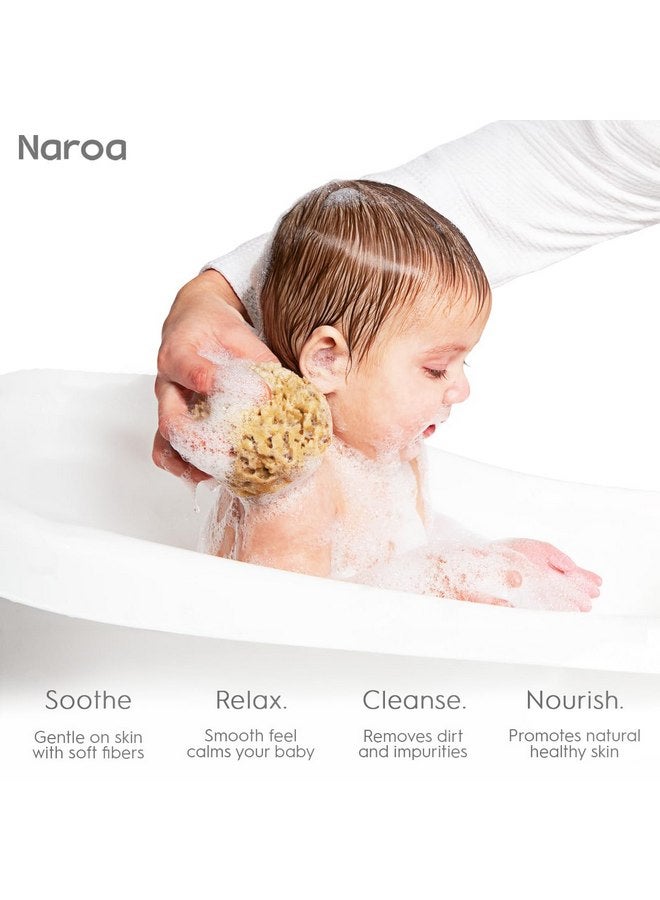 NAROA Natural Baby Bath Sponge in Gift Box | Premium Soft Wool Sea Sponge for Babies | Newborn Bath Time Essentials | Sustainable & Plastic Free (2 Pack) - Image 2