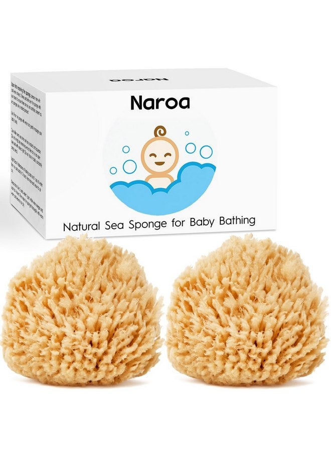 NAROA Natural Baby Bath Sponge in Gift Box | Premium Soft Wool Sea Sponge for Babies | Newborn Bath Time Essentials | Sustainable & Plastic Free (2 Pack) - Image 1