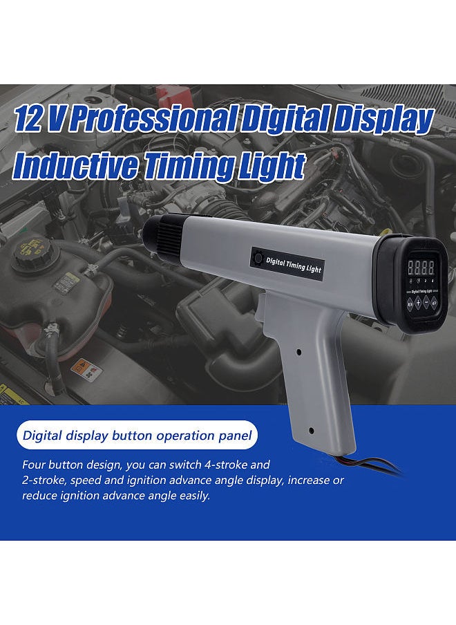 Generic - 12 V Professional Digital Display Inductive Timing Light Car Motorcycle Petrol Engine Ignition Timing Strobe Lamp Detector Auto Motorcycle Detection Diagnosis Tool - Image 1