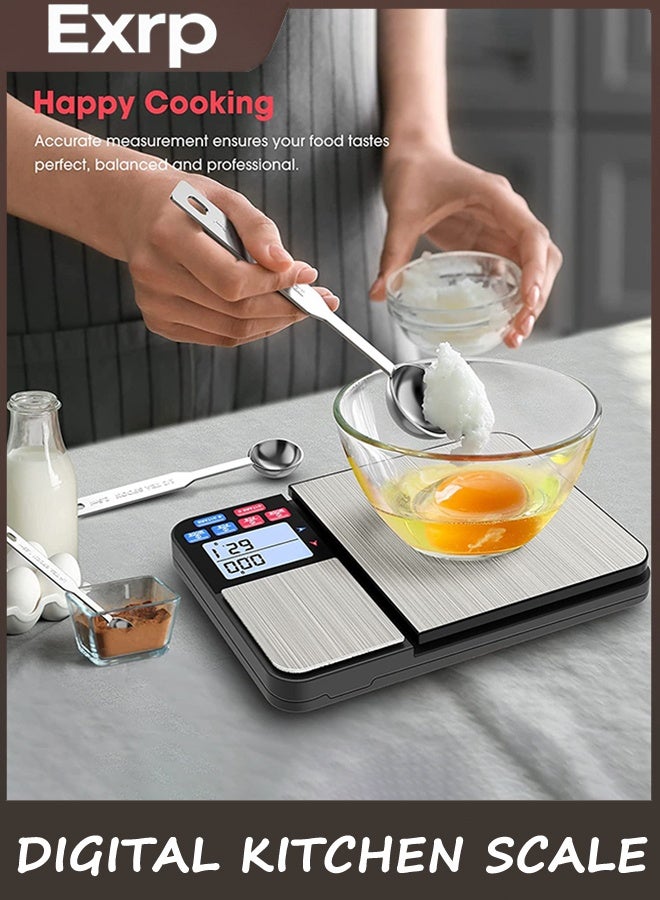 Exrp Dual Platform Digital Kitchen Scale, 11lb/0.1g & 500g/0.01g, High Precision Cooking Food Scale, 7 Units, Tare Function, Auto Off, PCS, Multifunctional for Food Weighing - Image 4