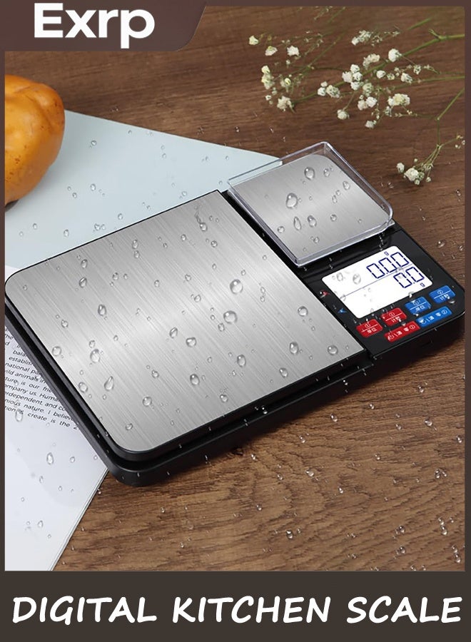 Exrp Dual Platform Digital Kitchen Scale, 11lb/0.1g & 500g/0.01g, High Precision Cooking Food Scale, 7 Units, Tare Function, Auto Off, PCS, Multifunctional for Food Weighing - Image 3