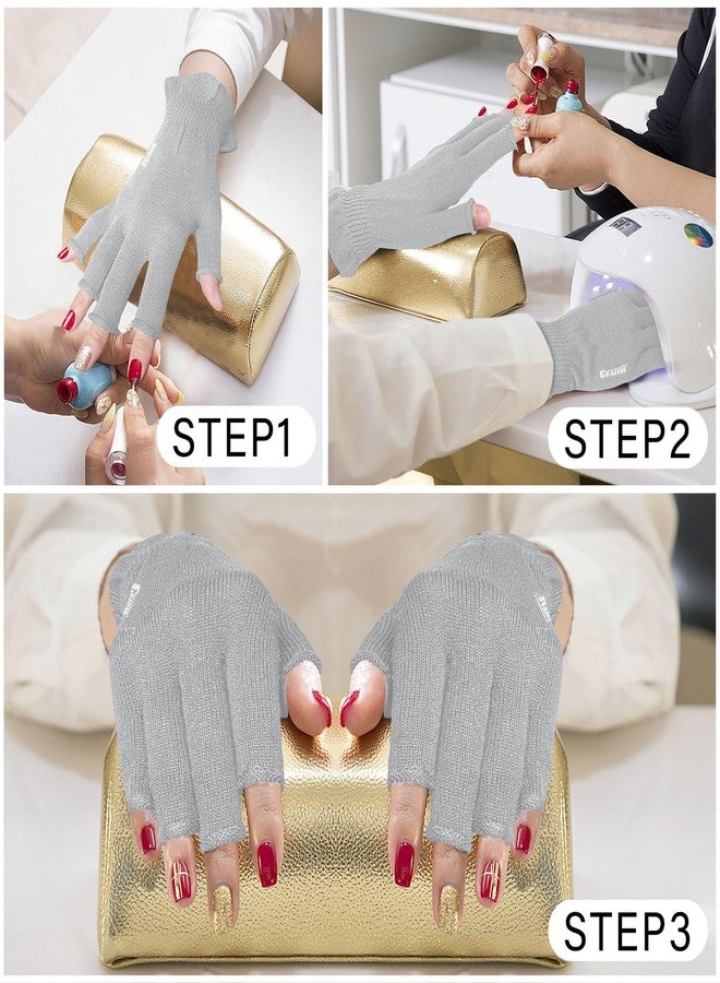 GSAFEME Cotton Gloves Eczema - Fingerless Touchscreen Moisturizing Gloves for Dry Hand Sleeping - Cotton Gloves for Men and Women, Gray S/M 3 Pairs - Image 4