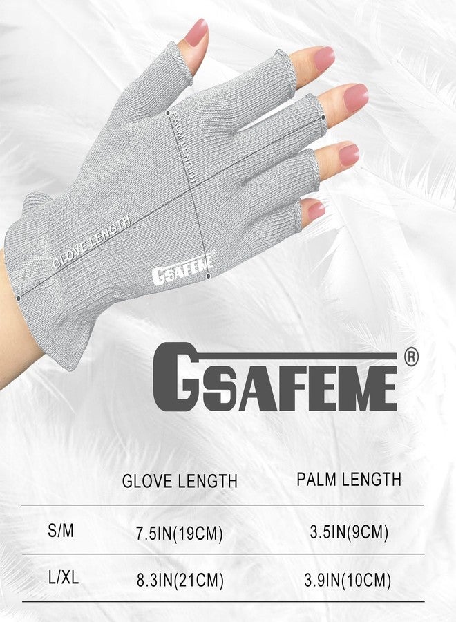 GSAFEME Cotton Gloves Eczema - Fingerless Touchscreen Moisturizing Gloves for Dry Hand Sleeping - Cotton Gloves for Men and Women, Gray S/M 3 Pairs - Image 5