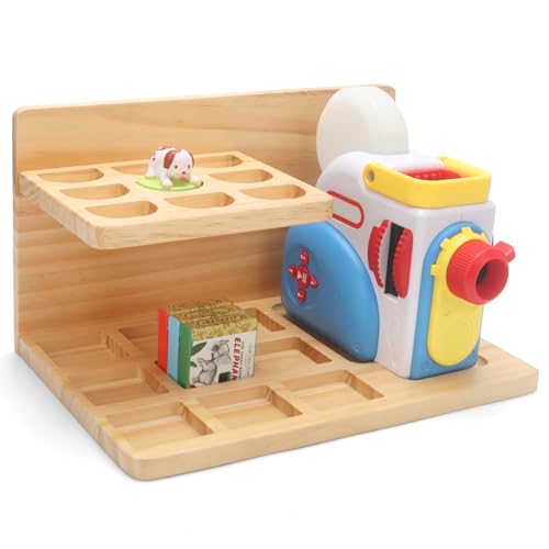 Taladad Wall Shelf Compatible with Little Tikes for Story Dream Machine Books Starter Set, for Little Tikes for Storytime Audio Play Real for Littles Character Storage Floating Shelves (Natural) - Image 1