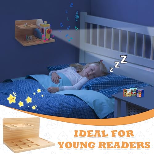 Taladad Wall Shelf Compatible with Little Tikes for Story Dream Machine Books Starter Set, for Little Tikes for Storytime Audio Play Real for Littles Character Storage Floating Shelves (Natural) - Image 2