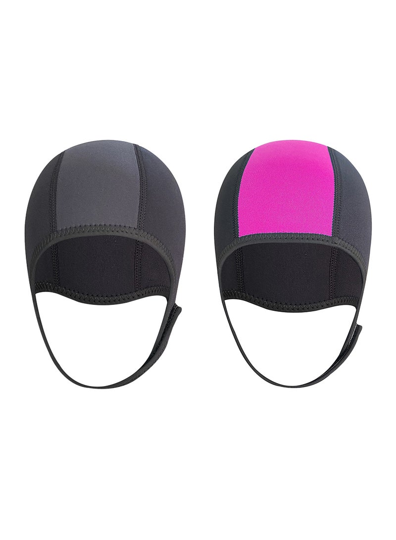 Generic Diving cap Outdoor snorkeling warm swimming cap Winter swimming sun Velcro diving cap 2 sets - Image 2
