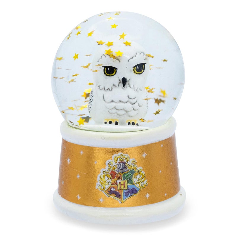 Silver Buffalo Harry Potter Hedwig Owl LightUp Mini Adult Snow Globe with Swirling Glitter Display 