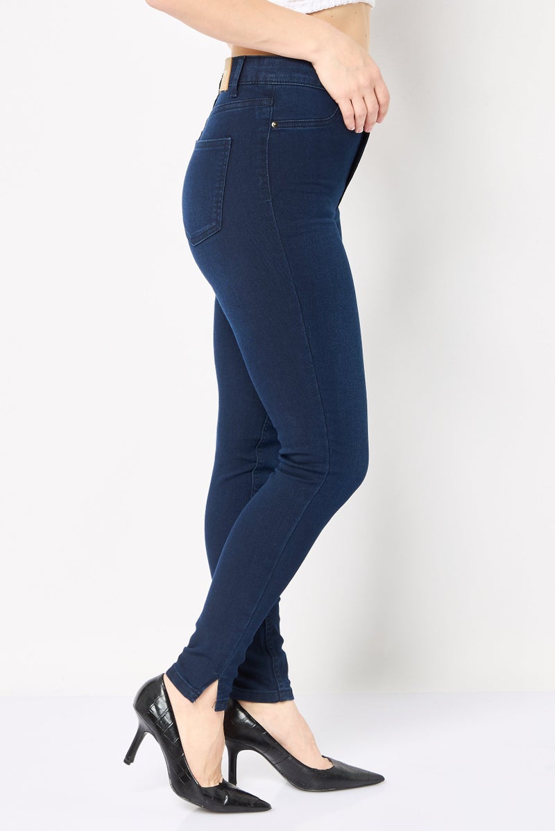 VERO MODA I Scenery By Vero Moda Women Skinny Fit Mid Rise Solid Stretchable Jeans, Navy Blue  - Image 3