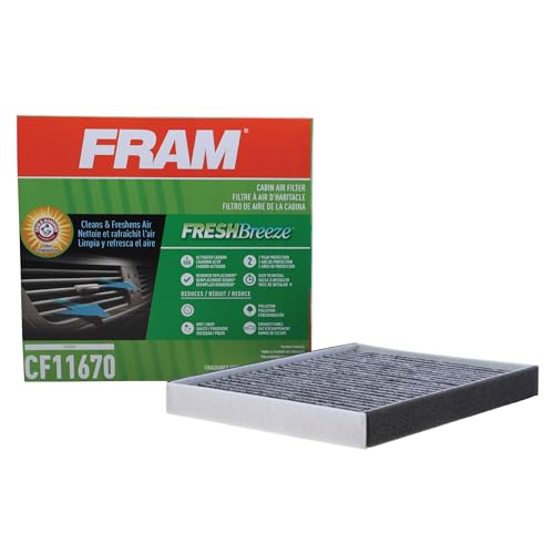 FRAM Fresh Breeze Cabin Air Filter Replacement for Car Passenger Compartment w/ Arm and Hammer Baking Soda, Easy Install, CF11670 for Ford Vehicles - Image 1