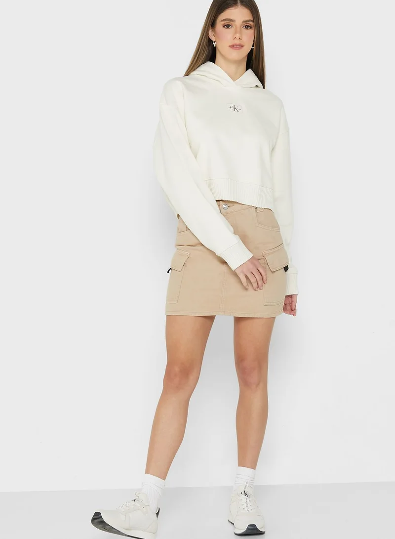 Calvin Klein Jeans Crop Logo Hoodie