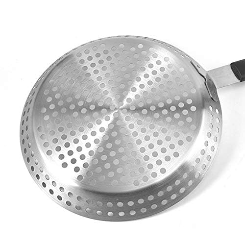 Gyanadh Gyanadh Nonstick Stainless Steel Barbecue Pan - BBQ Fry Pan with Handle, Perforated Grill Tray for Meat, Seafood, and Vegetables  - Image 2