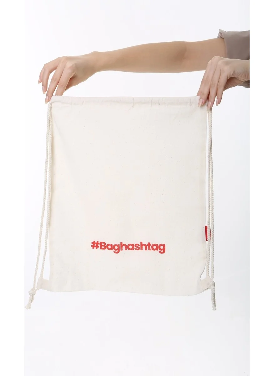Baghashtag Printed Raw Cloth Drawstring Back Drawstring Cloth Bag