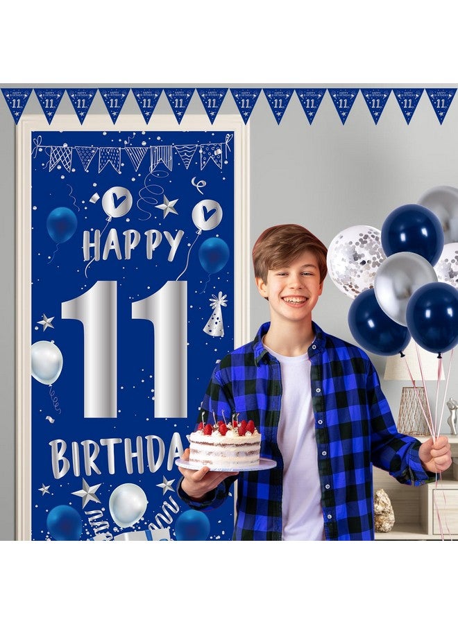 11 year old birthday themes boy 11th Birthday Decorations for Boys Girls, Blue Silver Happy 11th Birthday  Decorations Set with 11th Birthday Backdrop Banner Tablecloth Balloons