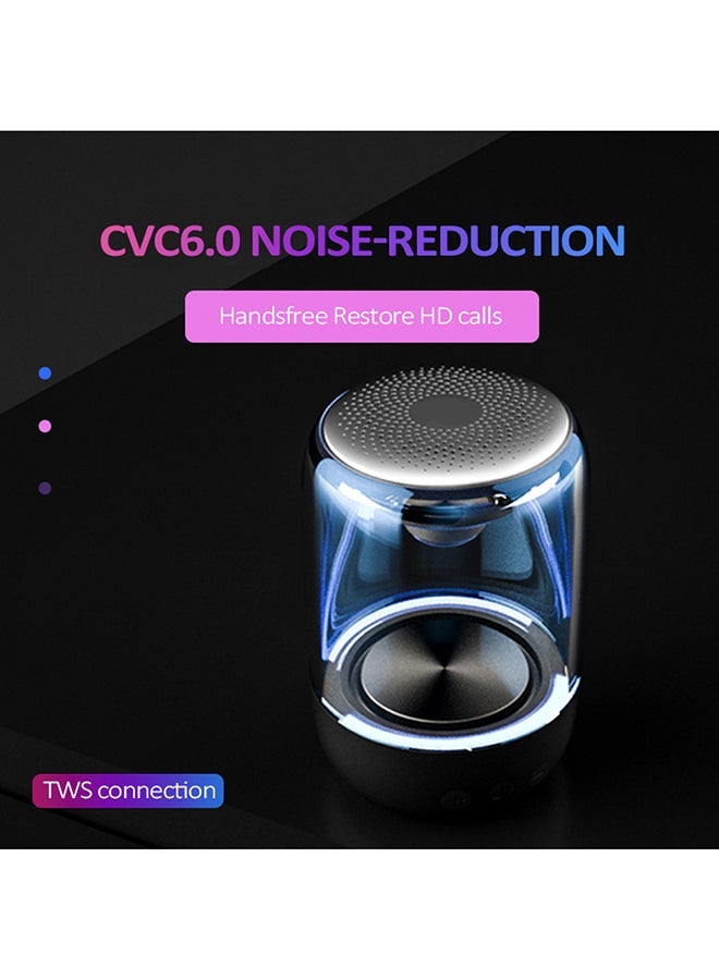 NIBEMINENT C7 Portable Wireless Stereo Bass Bluetooth Speaker Grey/Clear  - Image 4