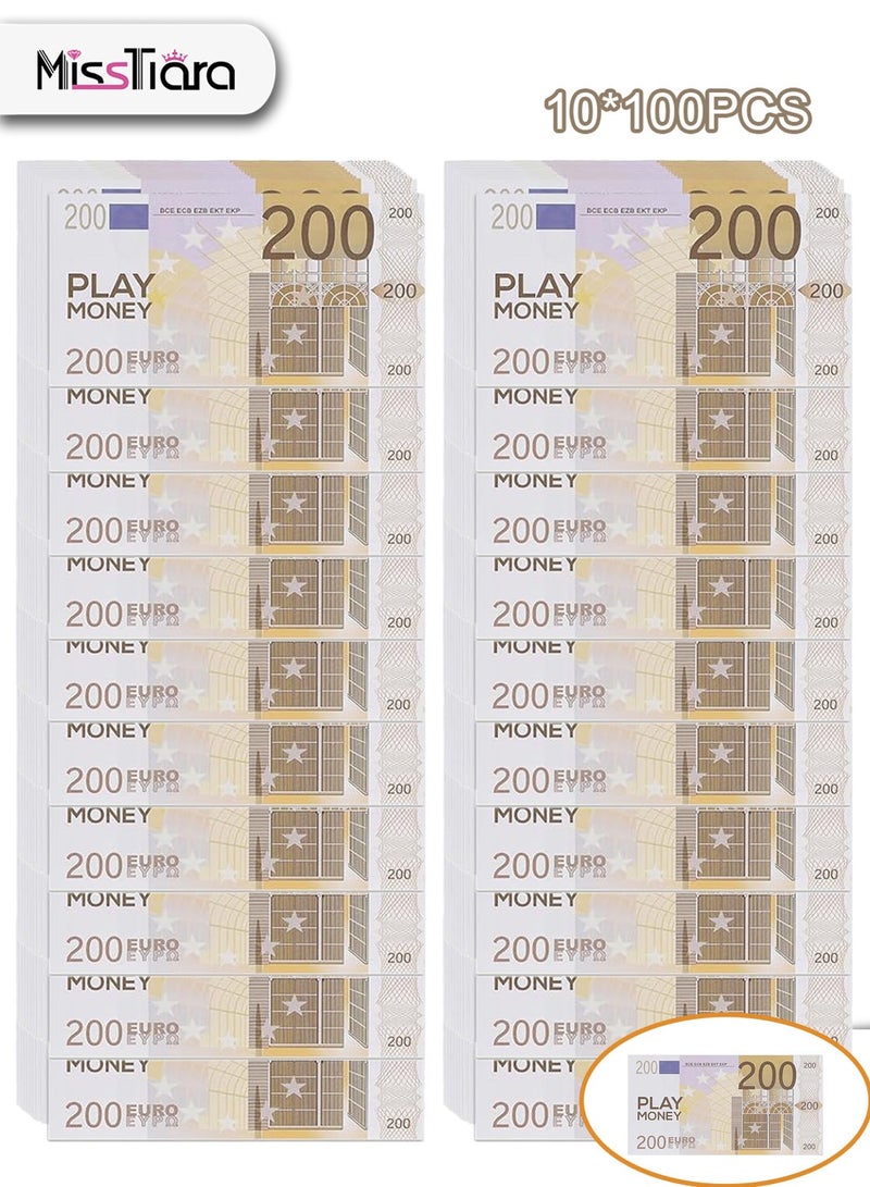 MissTiara 1000 Pieces Play Money for Kids Prop Money €200 Banknote Replica Magician Porp,Movie Props Assorted - Image 1