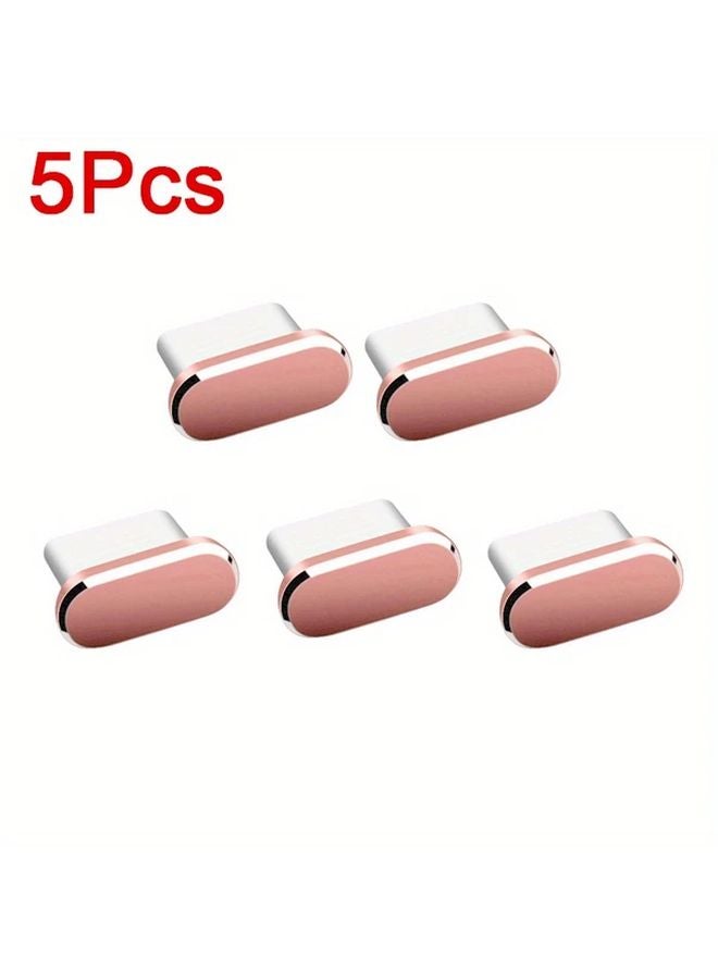 5Pcs Rose Golden Type C Charging Port Dust Plug Protector Universal for Xiaomi - Image 1