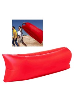 Huitich Portable Inflatable Air Sofa for Outdoor Camping, Travel & Beach Lounging Red  - Image 5