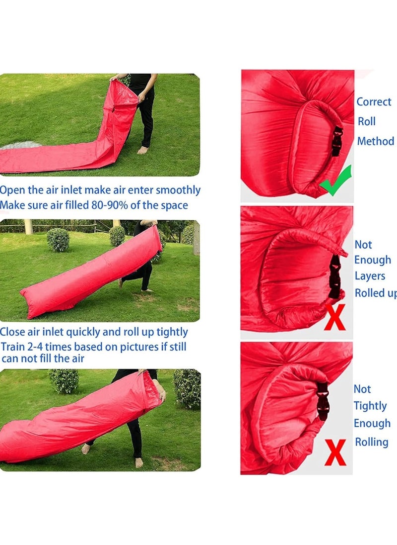 Huitich - Portable Inflatable Air Sofa for Outdoor Camping, Travel & Beach Lounging Red - Image 1
