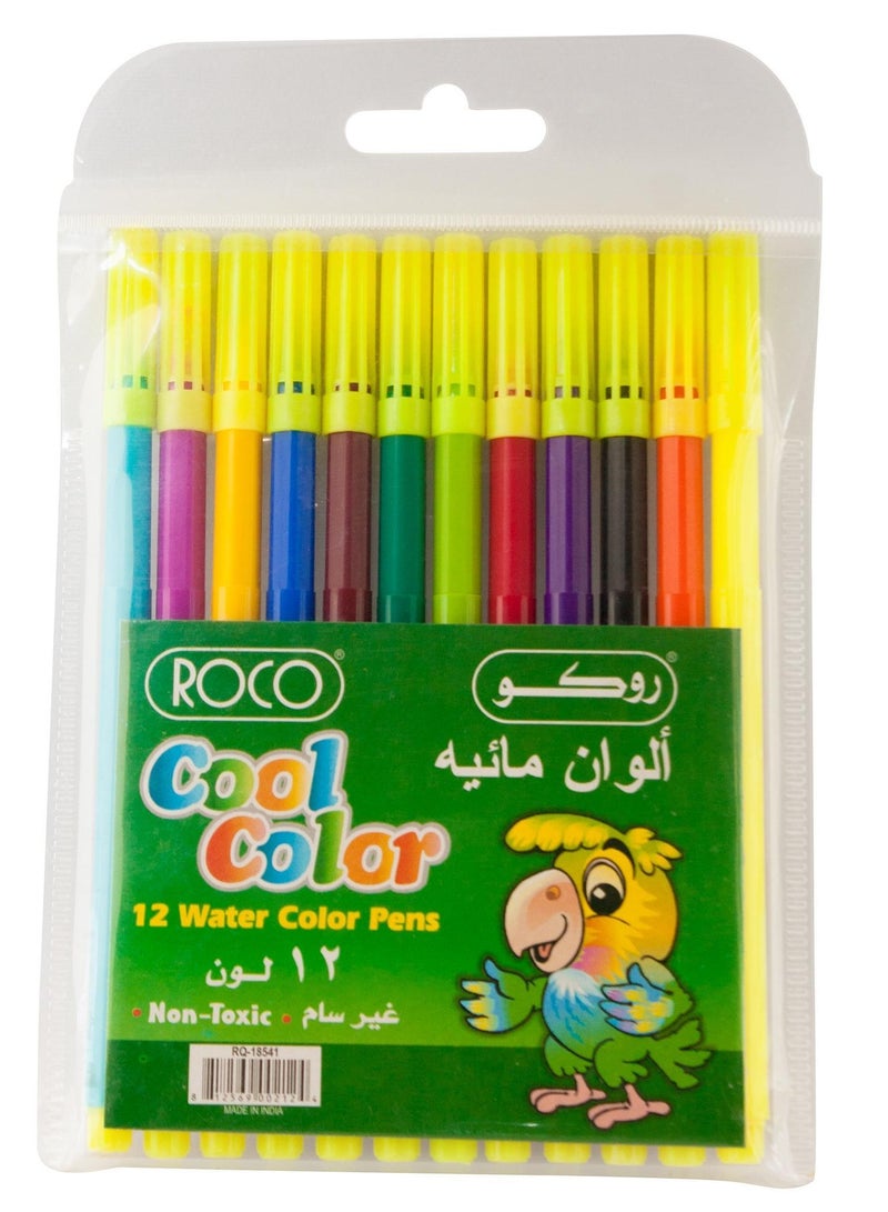 روكو أقلام ألوان روكو كول، عبوة مكونة من 12 قلم ألوان مائية غير سامة - Image 1