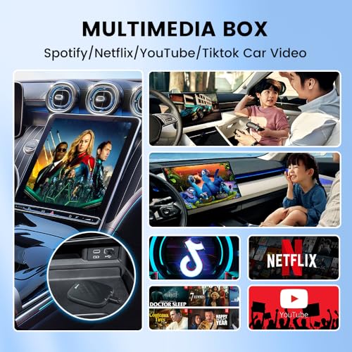 Carlinkit Wireless CarPlay Adapter for iPhone & Android Phone 3 in 1 Carlinkit Ai Box. Android 13.0/Wireless Android Auto/Wireless CarPlay, Quick Connection Bluetooth CarPlay Adapter - CPC200-Tbox S1C - Image 3