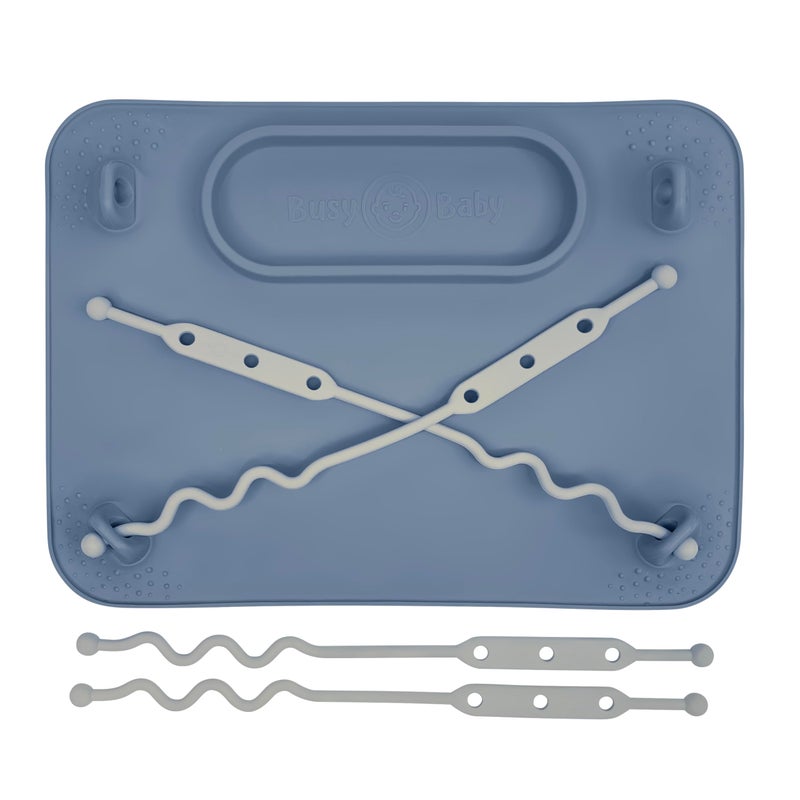 Busy Baby BUSY BABY Silicone Mat Bundle 1 Original Mat Plus 1 Mini Mat New Stronger Suction Cups 6 Straps to Secure Baby Essentials and Keep Off The Floor Baby Led Weaning Wet Bag Included Spearmint