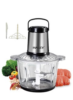 Wtrtr HALEY 3L Electric Food Chopper,500W Glass Chopper and Mincer,Garlic Skin Peeler, or Chopping, Ice Crushing, Mincing, Grinding, Pureeing.2 Years Warranty,HY-1226 (3L-500W)
