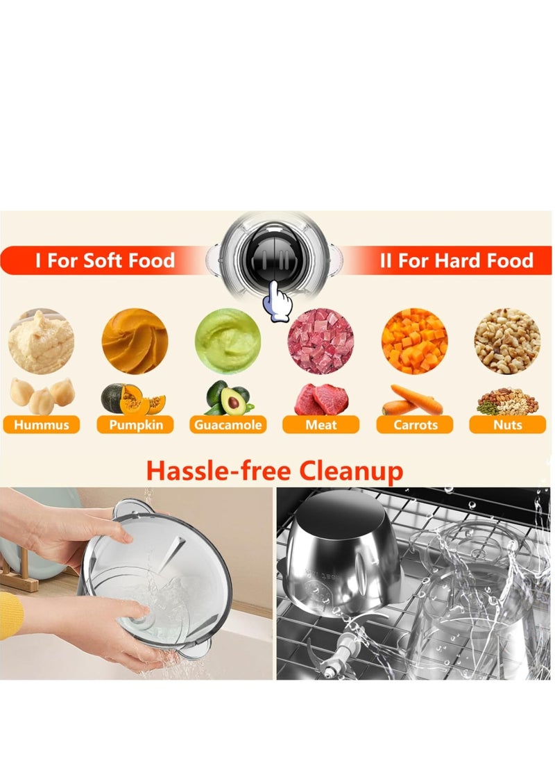 Haley - Wtrtr HALEY 3L Electric Food Chopper,500W Glass Chopper and Mincer,Garlic Skin Peeler, or Chopping, Ice Crushing, Mincing, Grinding, Pureeing.2 Years Warranty,HY-1226 (3L-500W) - Image 1