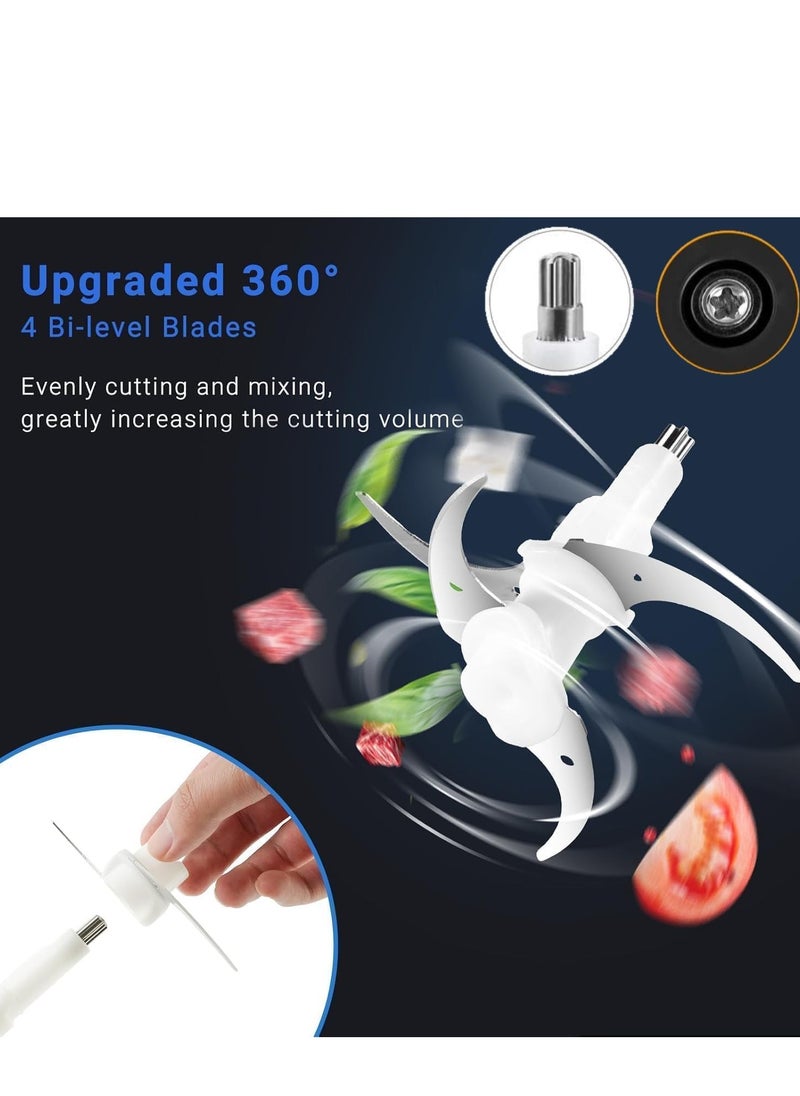Haley - Wtrtr HALEY 3L Electric Food Chopper,500W Glass Chopper and Mincer,Garlic Skin Peeler, or Chopping, Ice Crushing, Mincing, Grinding, Pureeing.2 Years Warranty,HY-1226 (3L-500W) - Image 1