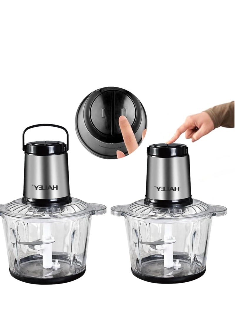 Haley - Wtrtr HALEY 3L Electric Food Chopper,500W Glass Chopper and Mincer,Garlic Skin Peeler, or Chopping, Ice Crushing, Mincing, Grinding, Pureeing.2 Years Warranty,HY-1226 (3L-500W) - Image 1