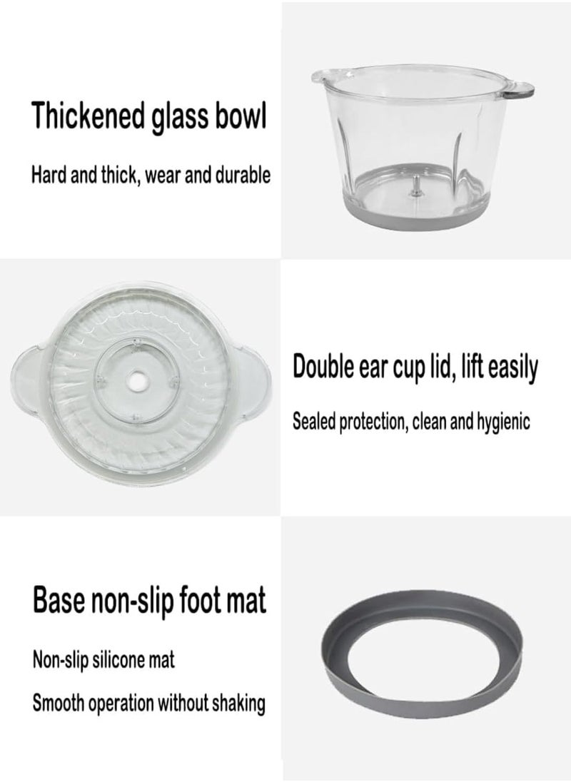Haley - Wtrtr HALEY 3L Electric Food Chopper,500W Glass Chopper and Mincer,Garlic Skin Peeler, or Chopping, Ice Crushing, Mincing, Grinding, Pureeing.2 Years Warranty,HY-1226 (3L-500W) - Image 1