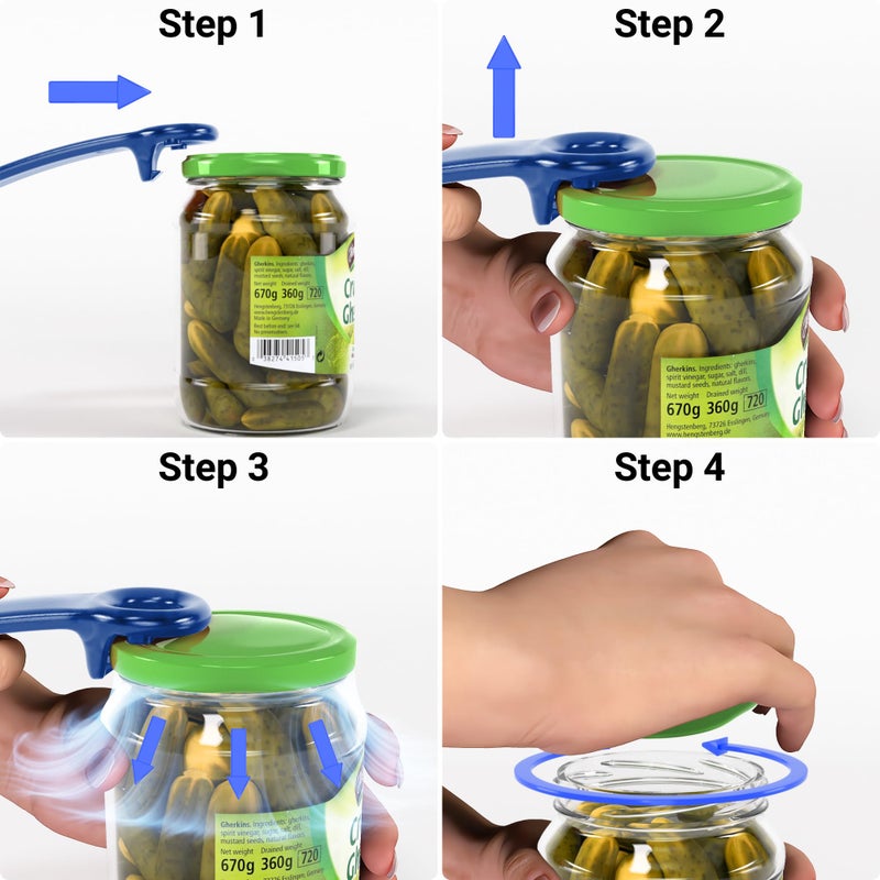 Readaeer 1 Pcs Readaeer Jar Opener for Weak Hand & Seniors with Arthritis (Blue) - Image 4