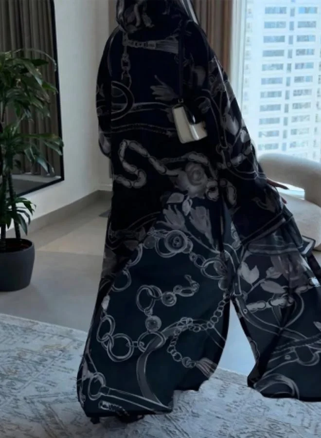 Take Two  Black Printed Abaya for Women | Best Price UAE