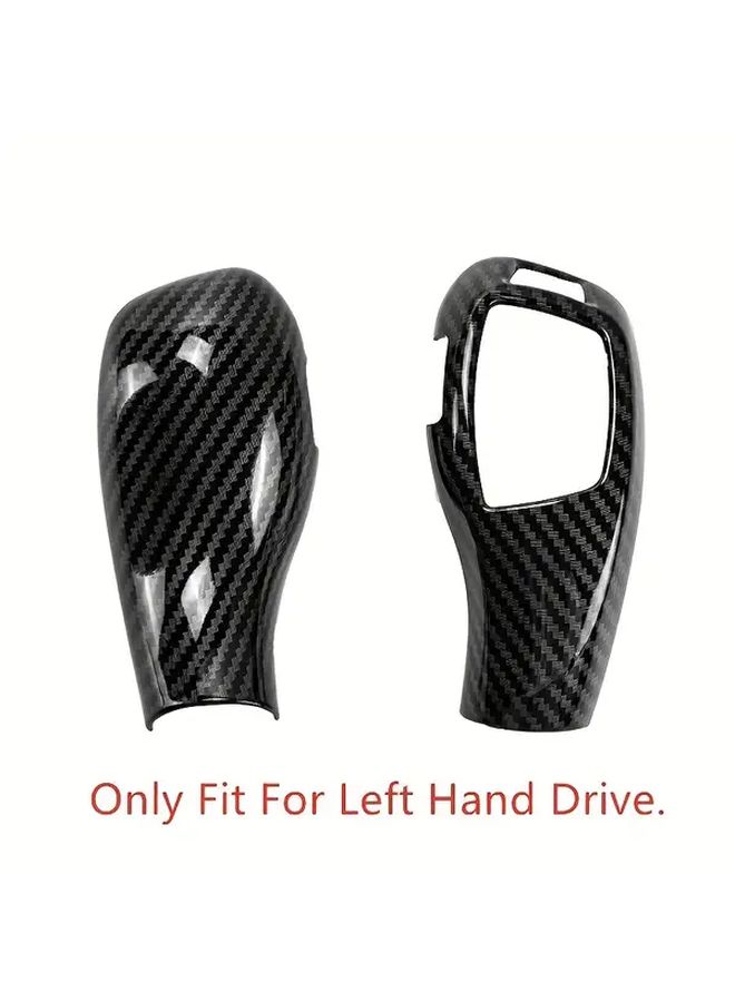 Carbon Fiber Texture Shift Knob Cover For BMW E70 E71 Left Hand Drive With Indicators Scratch Resistant Interior Upgrade Easy Installation Precise Fit - Image 5