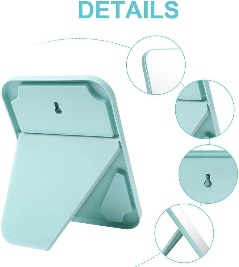 FIKKANI FIKKANI Desktop Makeup Mirror Foldable Portable Princess Mirror 8Inch Square Mirror with Stand for Women Blue Tabletop Mount Framed  - Image 4