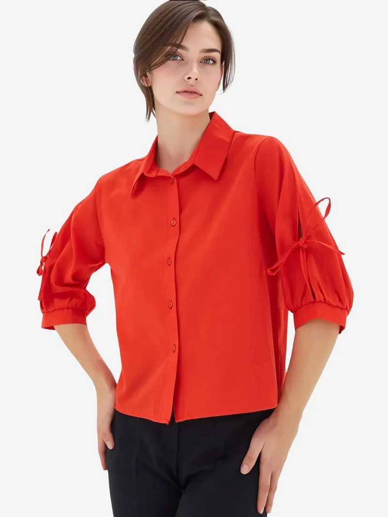 BIG DART BDART Crop Shirt with Bow