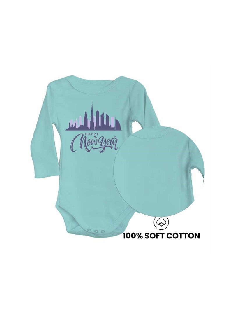 Happy New Year In Dubai Unisex Soft Cotton Baby Full Sleeve Onesie-Baby Bodysuit For New Year's Dubai-Baby's New Year's Outfit-Gift For Newborns And Toddlers  - Image 4