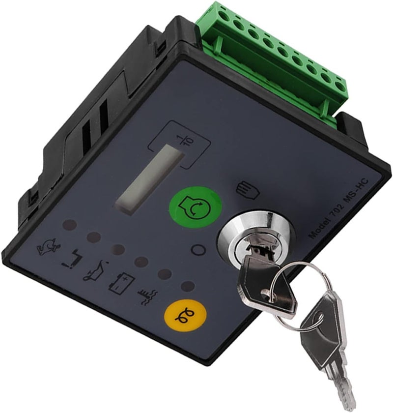 702 MS HC Manual Start Generator Controller Board Panel with Keys for Power Generation Sets, Microcomputer Control Module with LED Fault Indicators and LCD Accumulative Time - Image 3