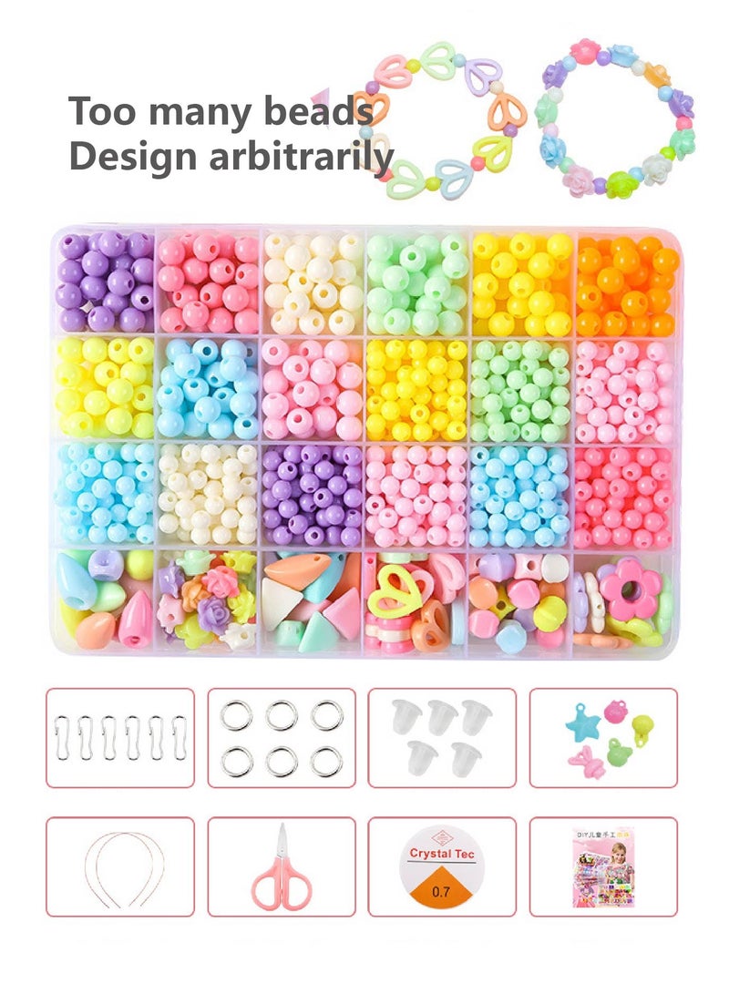 450PCS Candy Color DIY Beads Jewelry Making Kit for Girls - Best Creative Gift Toy with 9 Tools Included (New Colors!) - Image 2